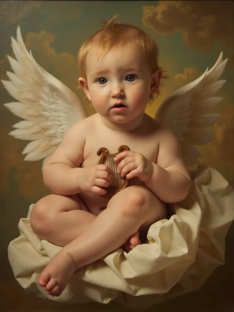 AI-generated baby character in a playful pose