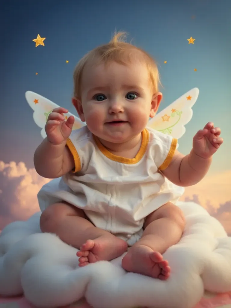 Stylized image of a smiling baby created with Somny