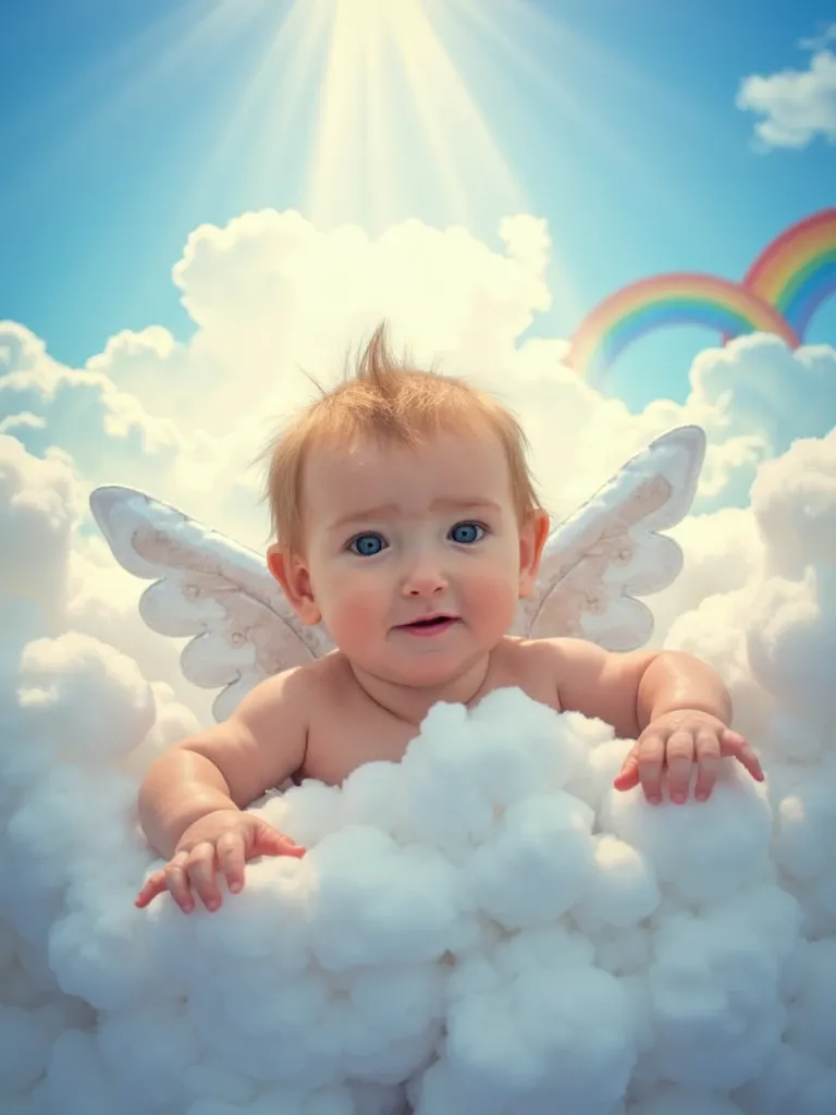 Fantasy-themed portrait of a baby character